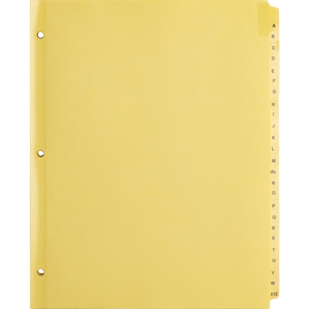 A-Z Clear Plastic Tab Index Dividers, PK25